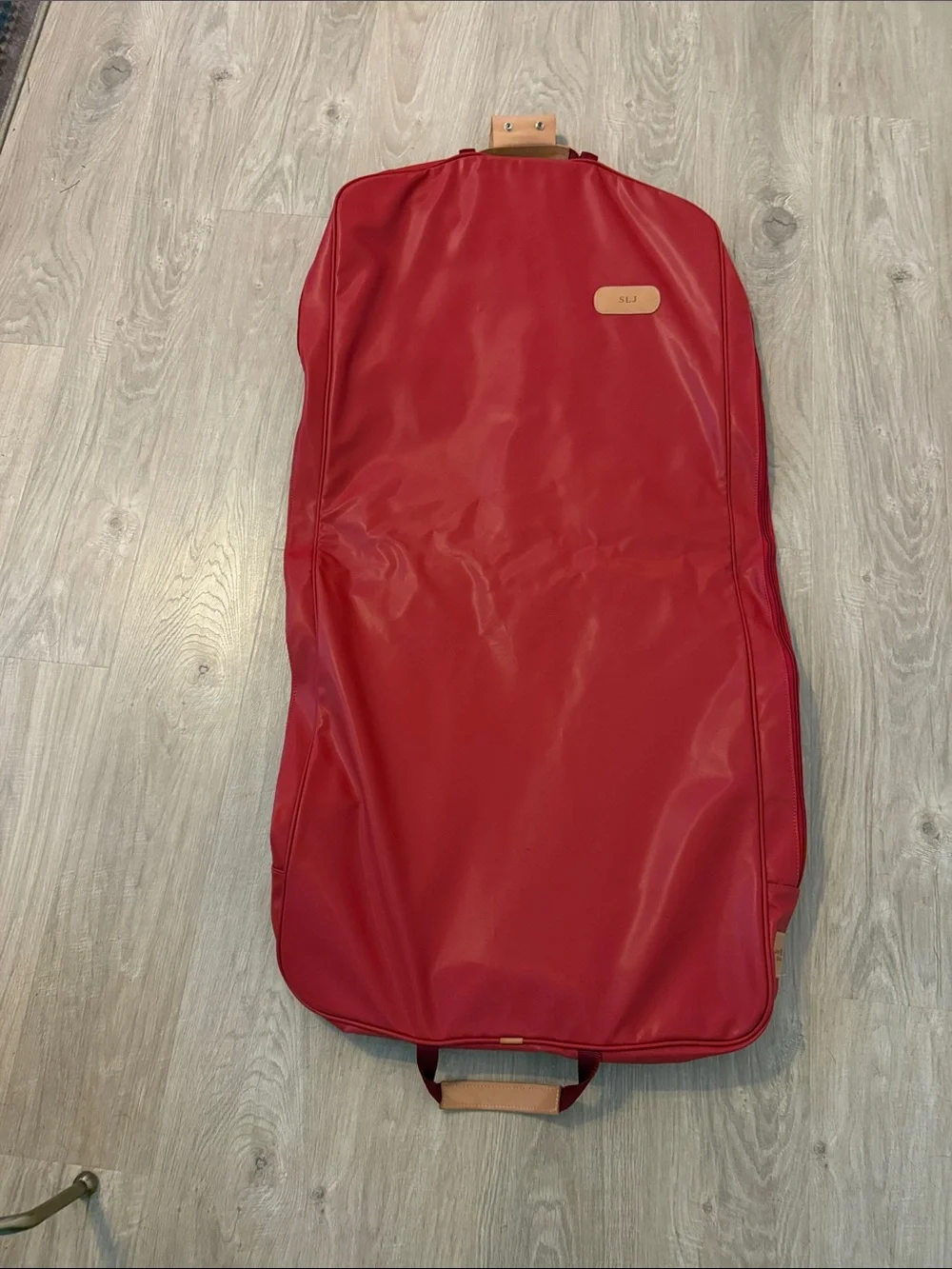 Jon Hart Design Red Garment Bag with Tan Accents